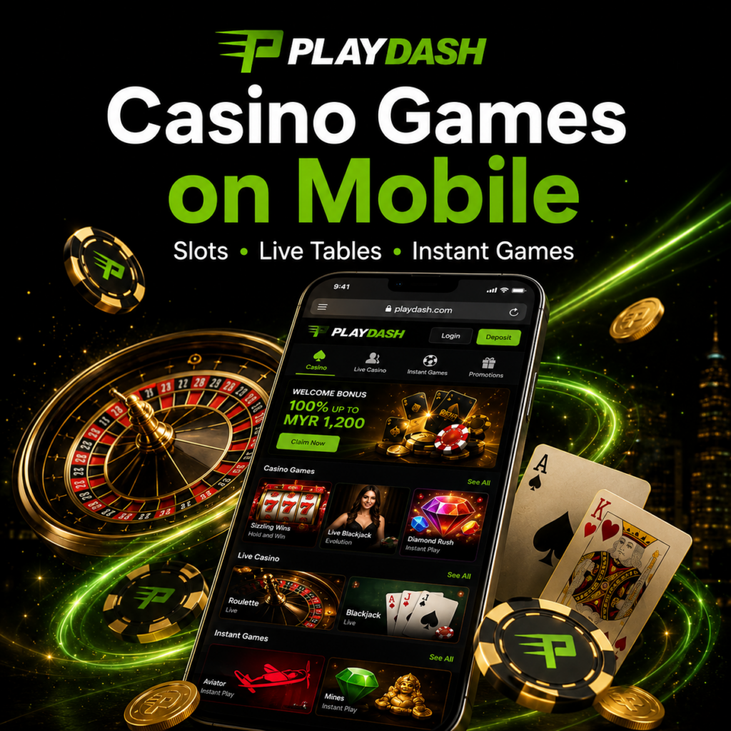 PlayDash mobile casino with slots live dealer tables and instant games
