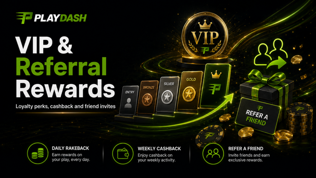PlayDash VIP loyalty and referral rewards for Malaysian players