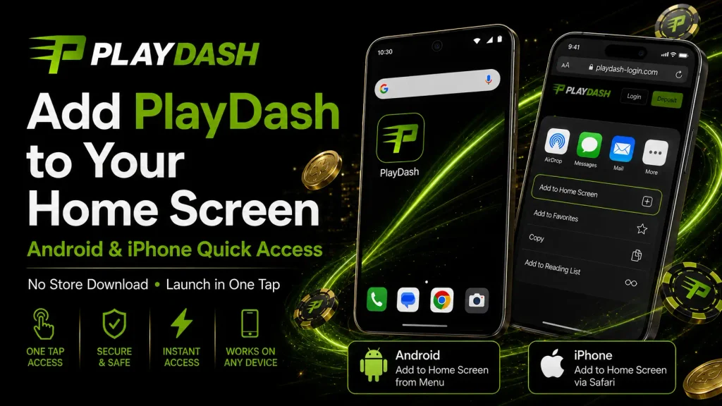 How to add PlayDash to the home screen on Android and iPhone